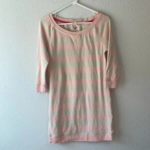 NWT Roxy Rain shine sweater dress pink and cream striped size small
